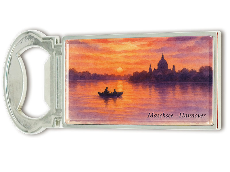 Souvenir Kapselheber Magnet Hannover aus Metall 3x9cm