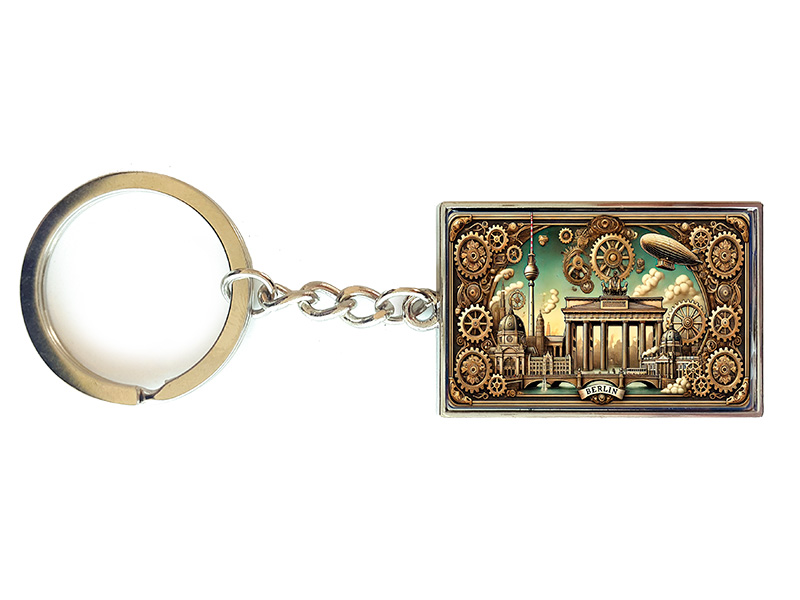 Souvenir Schlüsselanhänger rechteckig aus Metall Berlin 3x10cm Souvenir Schlüsselanhänger rechteckig aus Metall Berlin 3x10cm