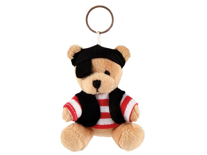 Plush bear pirat 10x5x13cm, with keychain