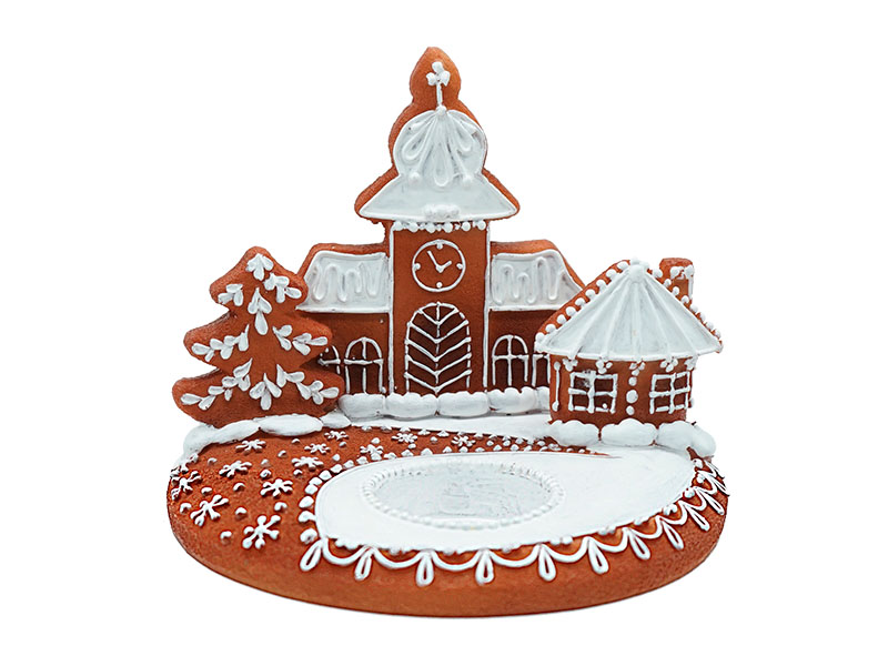 18123 Poly Kerzenhalter Dorf Lebkuchen-Design