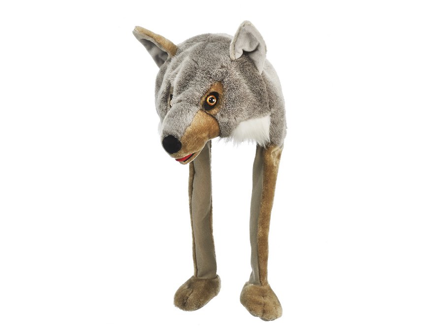 32360 Plüsch Mütze Wolf