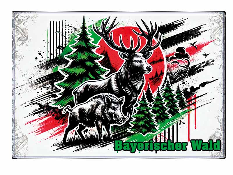 Souvenir Foto Magnet rechteckig BayerischerWald 8x5,5cm