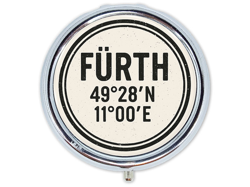 Souvenir metal pillbox Fürth Ø5cm