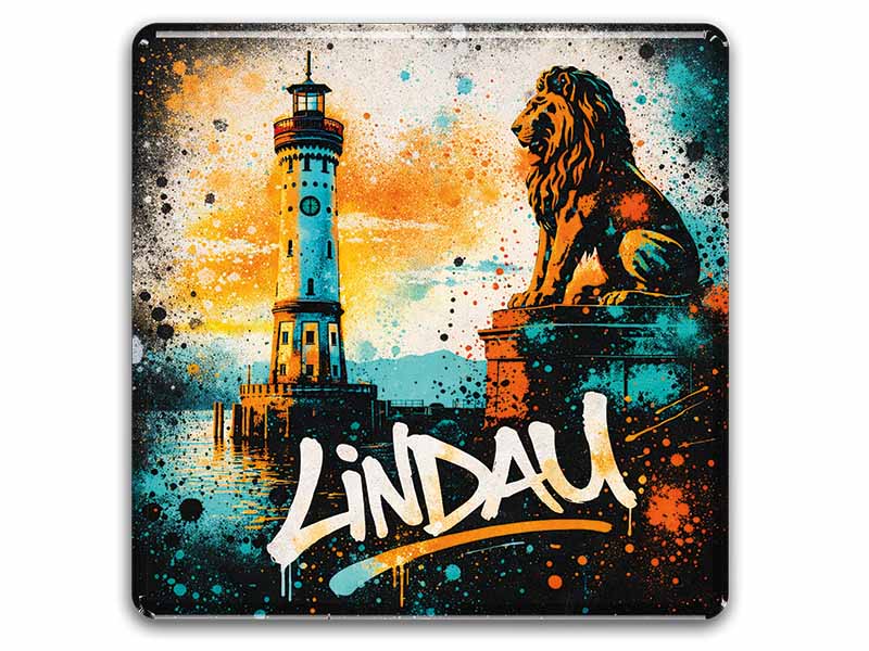 Souvenir Foto Magnet Lindau 8x8cm