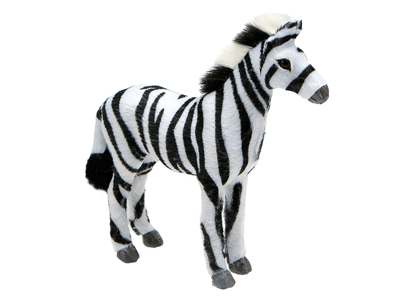 Deko Zebra mit Kunstfell, 13x4x12cm   