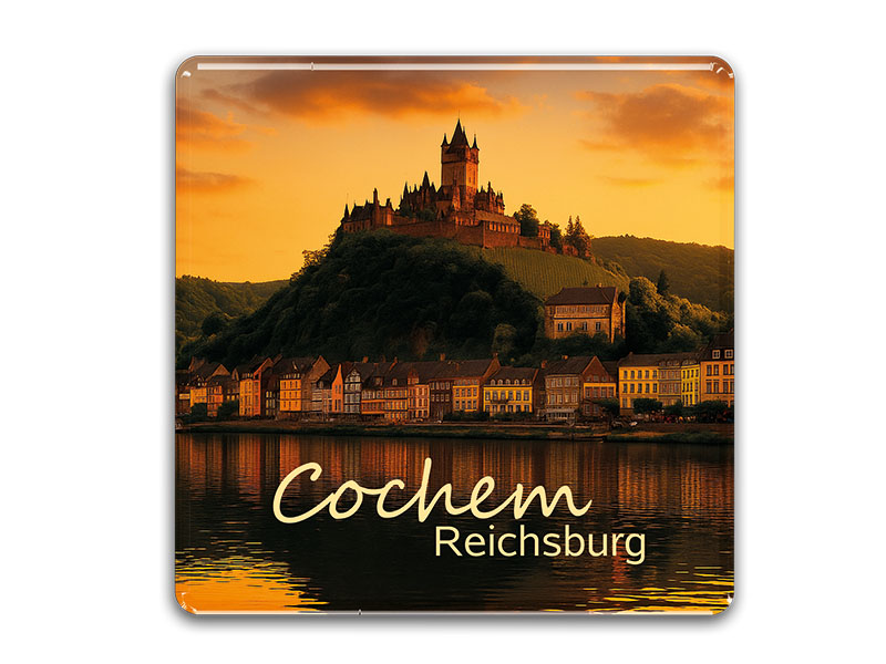 Souvenir Foto Magnet quadratisch Cochem 6,5x6,5cm