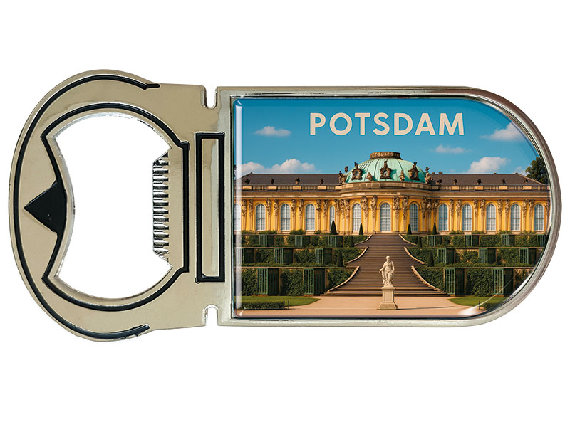 Souvenir Magnet Kapselheber aus Metall Potsdam 4x9cm
