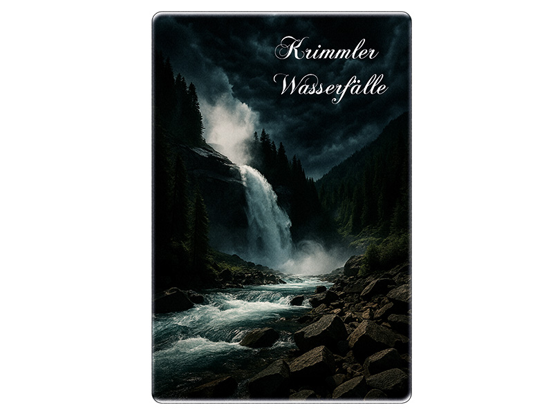 Souvenir Foto Magnet Krimmler Wasserfälle Steingut 6x4,5cm