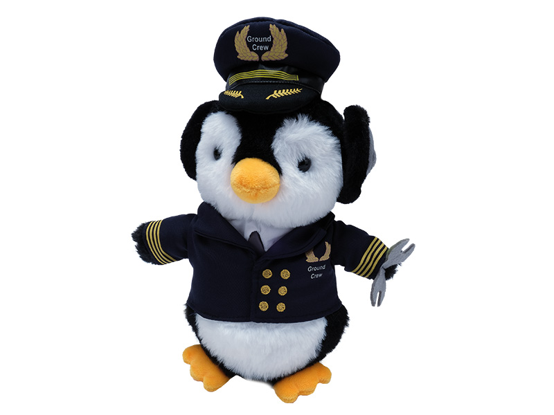Pinguin mit Pilotenuniform aus Plüsch 19x15x23cm