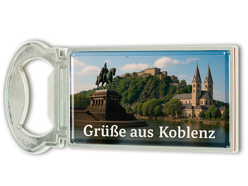 Souvenir Magnet Kapselheber aus Metall Koblenz 3x9cm