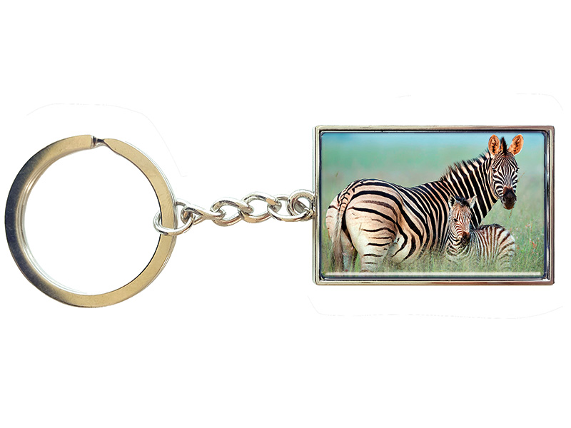 Metall Schlüsselanhänger Zebra