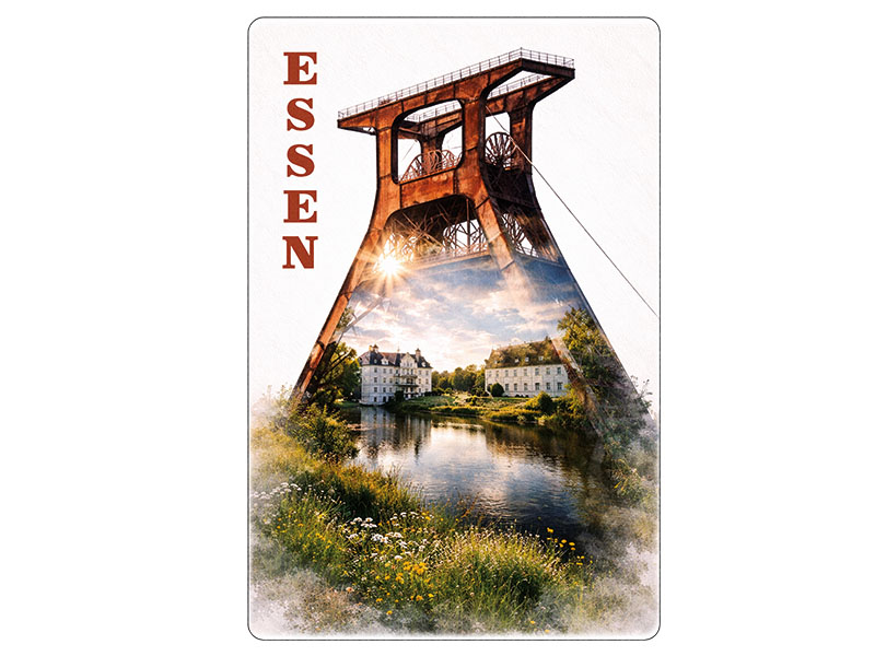 Souvenir Foto Magnet Essen aus Steingut 6x4,5cm