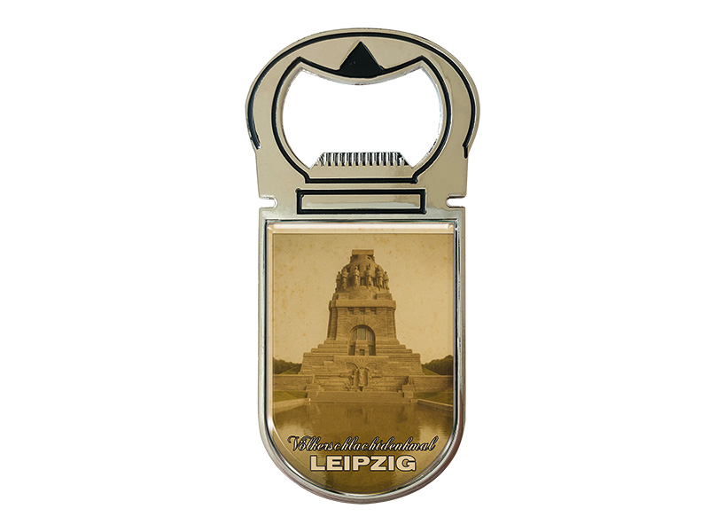 Souvenir Magnet Kapselheber aus Metall Leipzig 4x9cm
