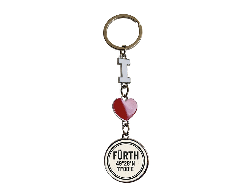 Souvenir metal keychain Fürth 13,5x4cm