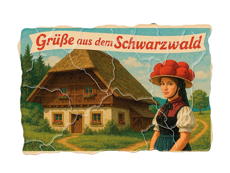 Souvenir Foto Kunststoff Magnet Schwarzwald 8x5cm