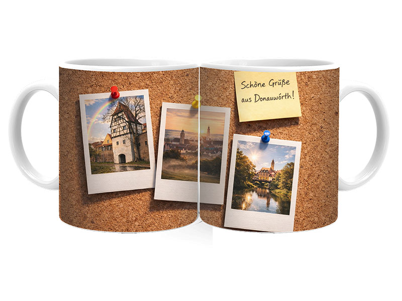 Souvenir Foto Tasse Donauwörth aus Keramik Ø8x9,5cm