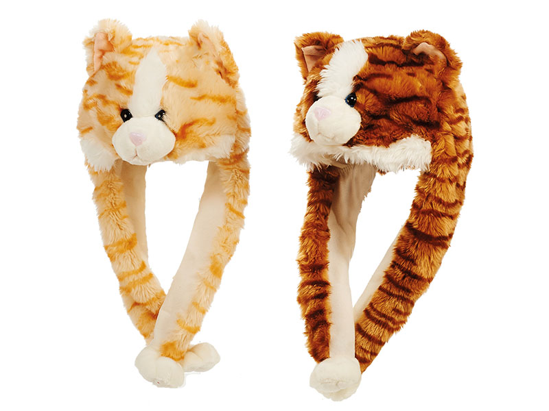 32556 Plüsch Mütze Katze