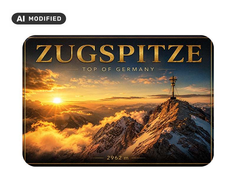 Souvenir Foto Magnet Zugspitze aus Kunststoff 8x5cm