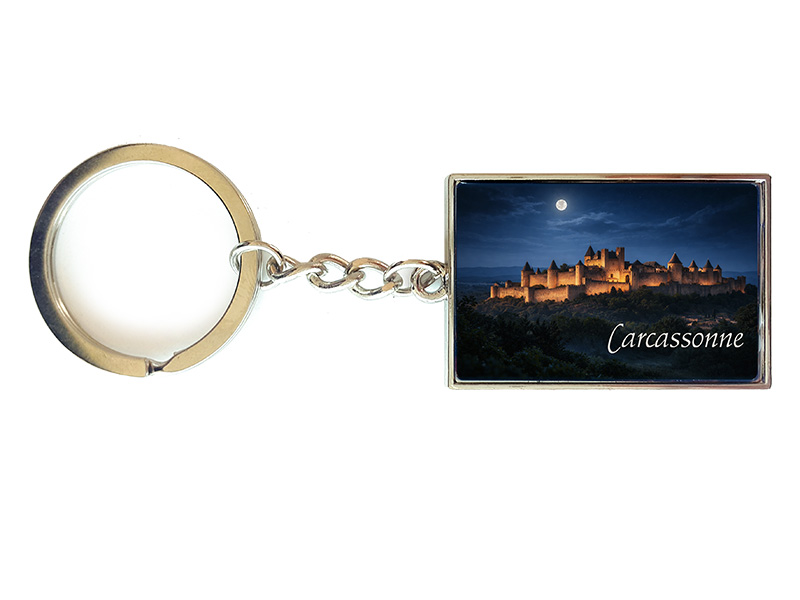 Souvenir Schlüsselanhänger Carcassonne aus Metall 3x10cm