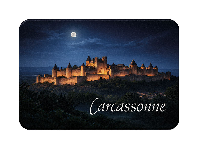 Souvenir Foto Magnet Carcassonne aus Kunststoff 8x5cm