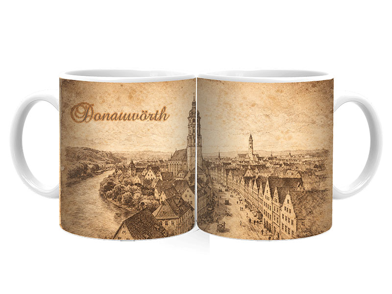 Souvenir Foto Tasse Donauwörth aus Keramik Ø8x9,5cm