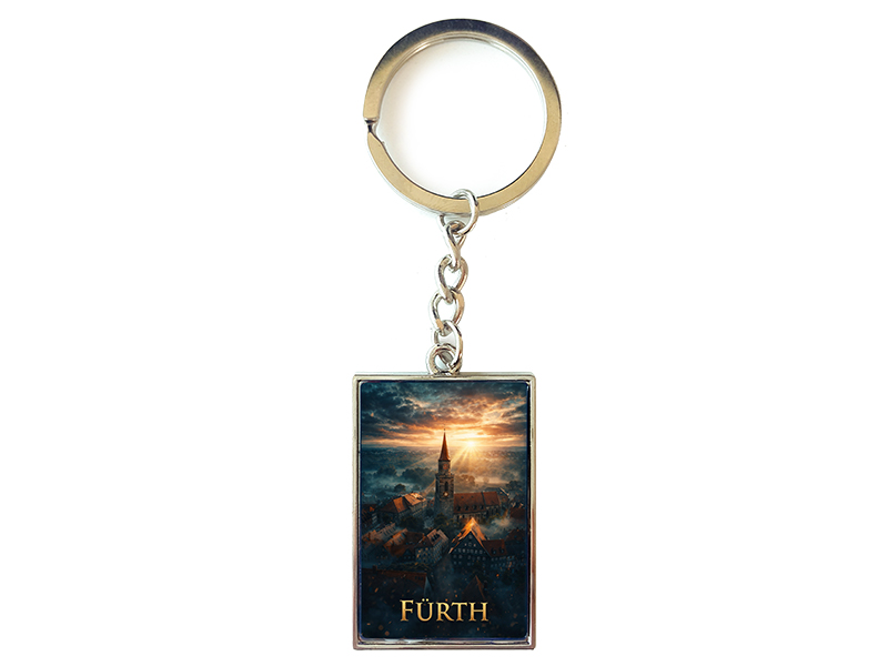 Souvenir Schlüsselanhänger Fürth aus Metall 10x3cm