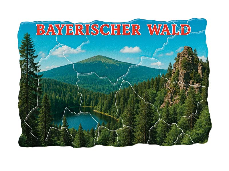 Souvenir Foto Kunststoff Magnet BayerischerWald 8x5cm