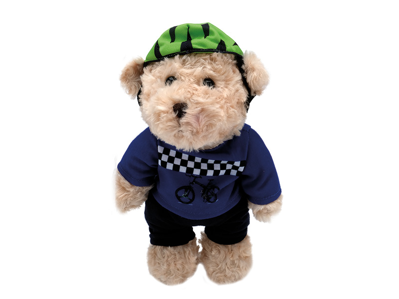 Bär "Fahrradfahrer" aus Plüsch 20x10x33cm    Bär "Fahrradfahrer" aus Plüsch 20x10x33cm