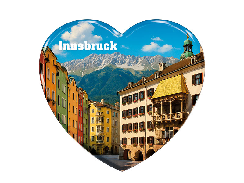 Souvenir Foto Magnet Herz Innsbruck 4x4cm