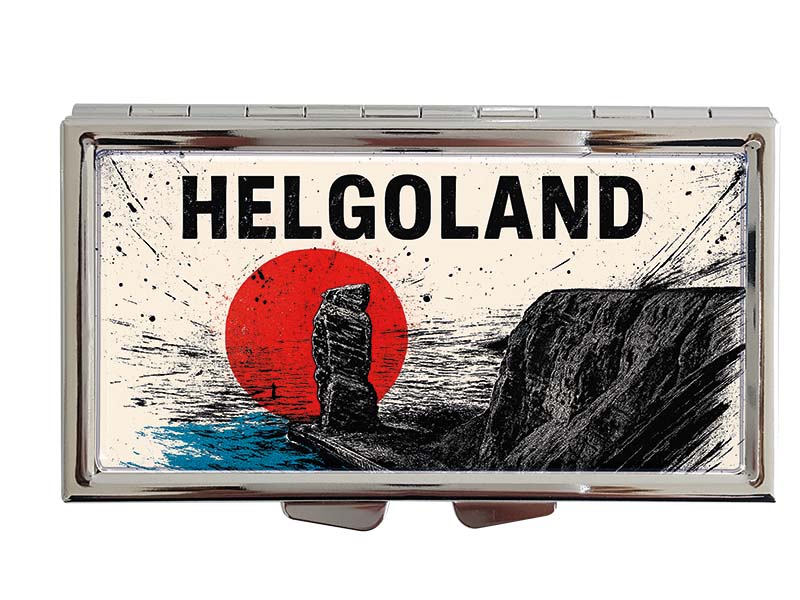 Souvenir Metall Pillendose Helgoland 8,5x4,5cm