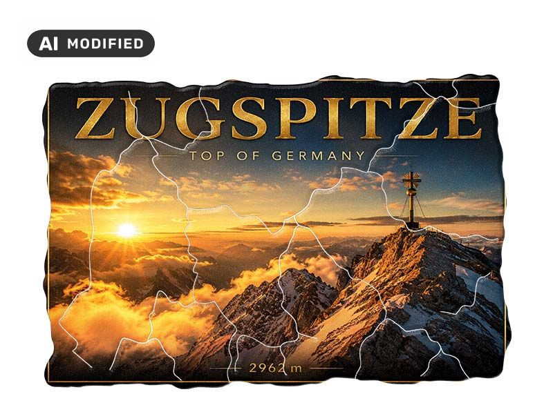 Souvenir Foto Magnet Zugspitze aus Kunststoff 8x5cm