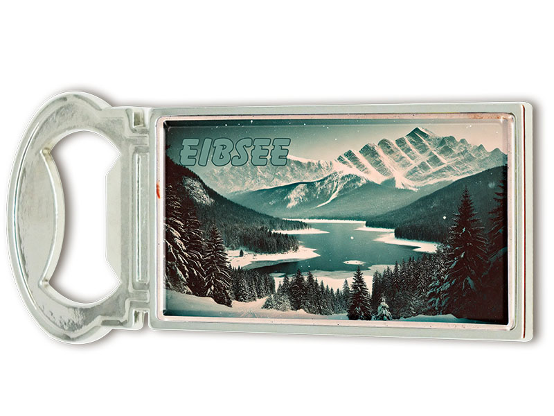 Souvenir Metal magnet bottle opener Eibsee 3x9cm