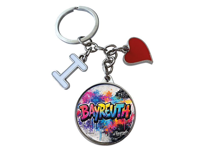 Souvenir Schlüsselanhänger Bayreuth aus Metall 11x4cm