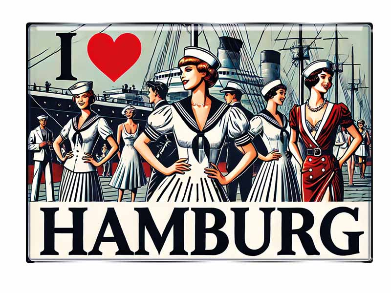 Souvenir Foto Magnet rechteckig Hamburg 8x5,5cm Souvenir Foto Magnet rechteckig Hamburg 8x5,5cm
