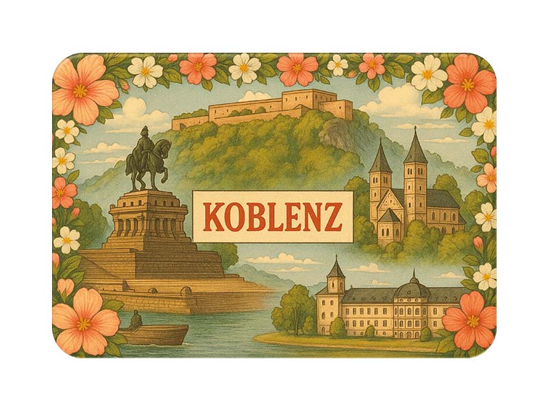 Souvenir Foto Kunststoff Magnet Koblenz 8x5cm