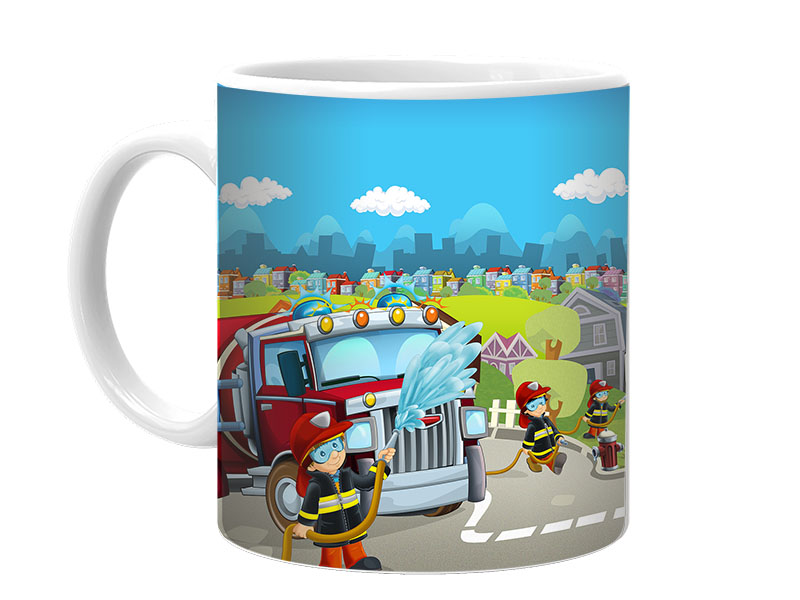 19006-0 Keramik Foto Tasse Feuerwehr