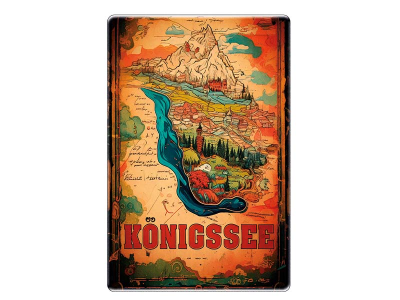 Souvenir Foto Magnet Steingut Königssee 6x4,5cm