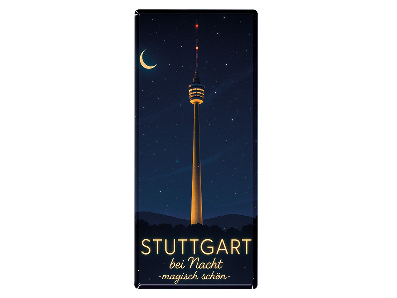 Souvenir Foto Magnet im Panoramaformat Stuttgart 12x5cm