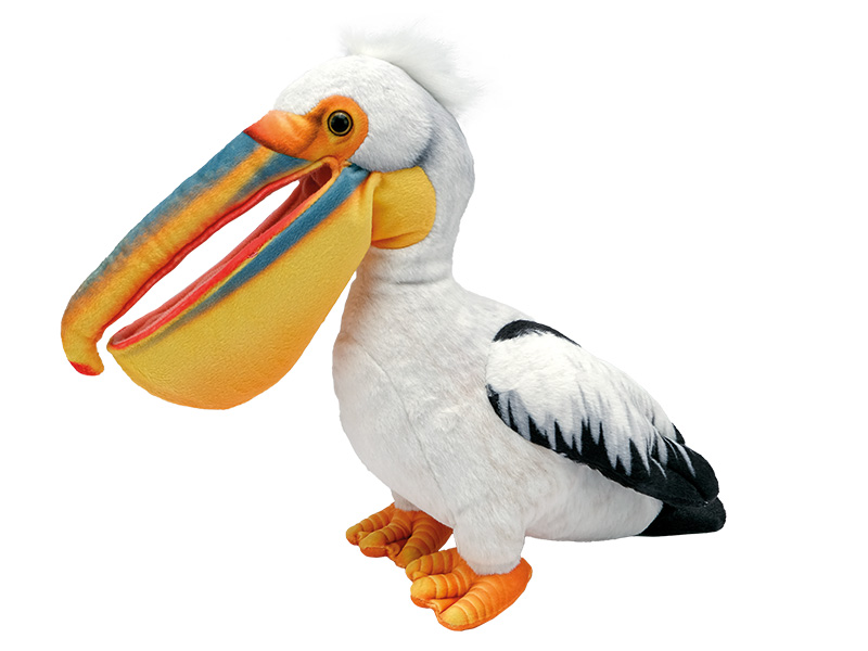 Pelikan aus Plüsch, 28x13x32cm    Pelikan aus Plüsch, 28x13x32cm