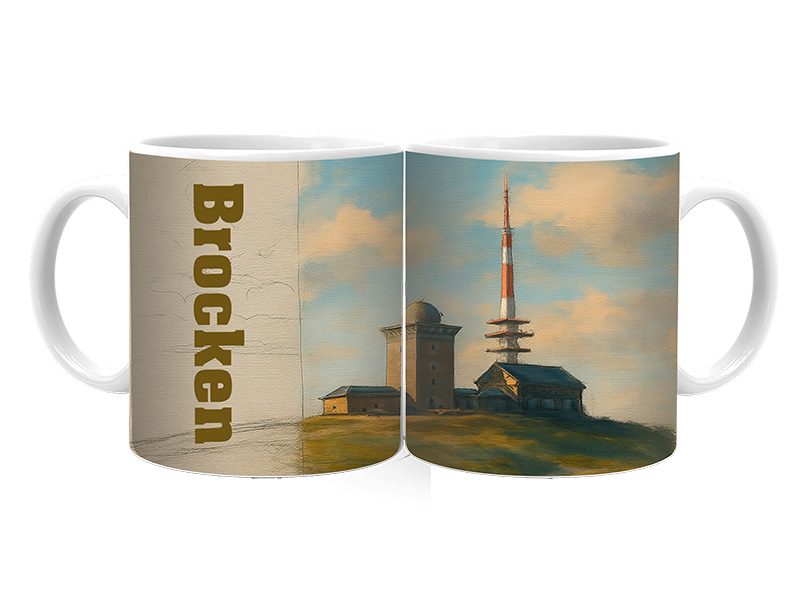Souvenir Foto Keramik Tasse Brocken Ø8x9,5cm Souvenir Foto Keramik Tasse Brocken Ø8x9,5cm