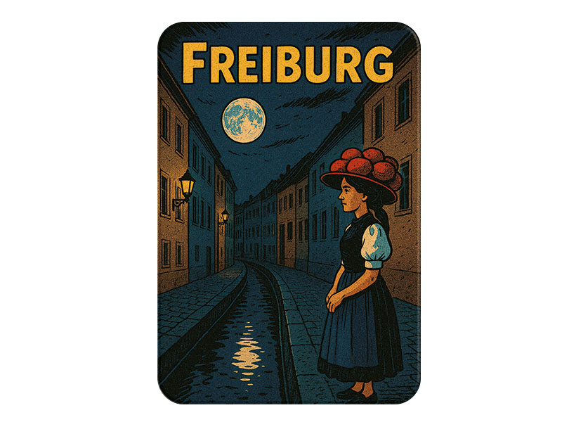 Souvenir Foto Kunststoff Magnet Freiburg 8x5cm