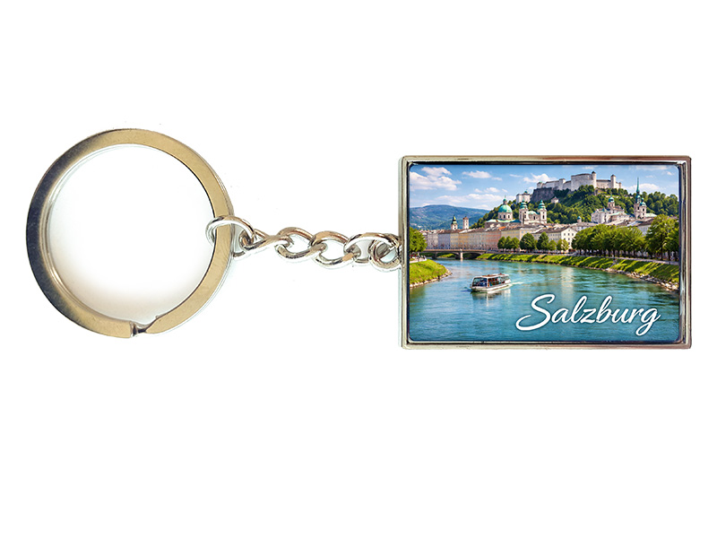 Souvenir Schlüsselanhänger Salzburg aus Metall 10x3cm