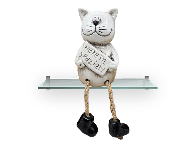 Kantenhocker Katze aus Porzellan 6x7x11cm   