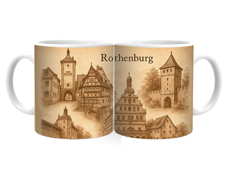 Souvenir Foto Keramik Tasse Rothenburg Ø8x9,5cm Souvenir Foto Keramik Tasse Rothenburg Ø8x9,5cm