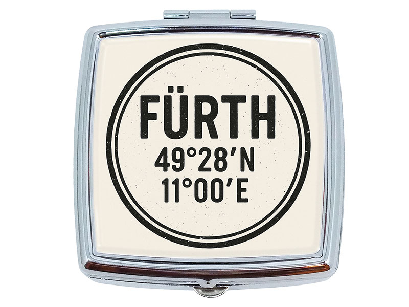 Souvenir metal pillbox Fürth 6x5,5cm