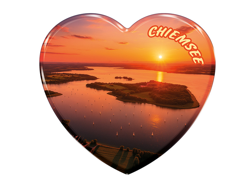Souvenir Foto Magnet Herz Chiemsee 6,5x6cm