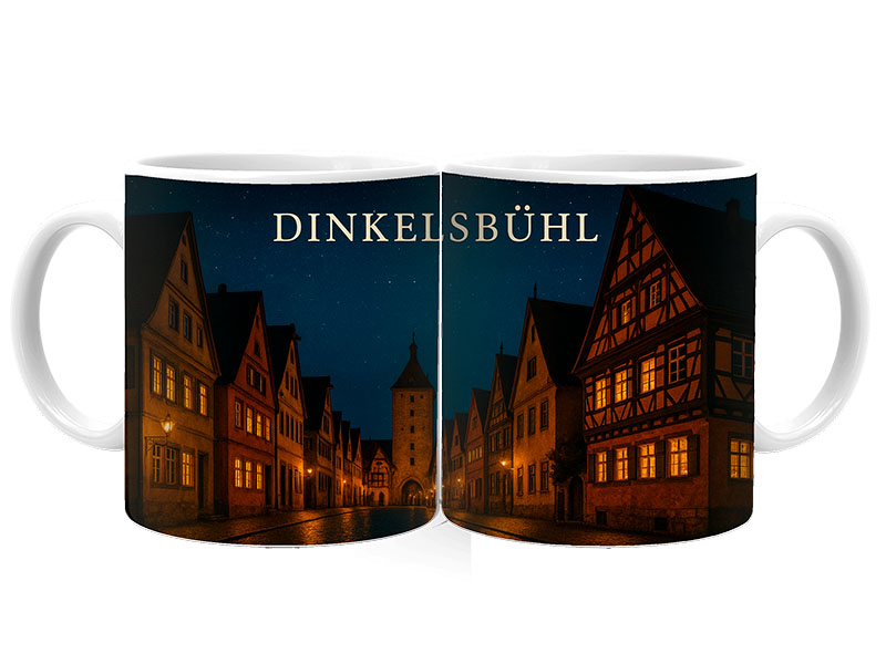Souvenir Foto Keramik Tasse Dinkelsbühl Ø8x9,5cm