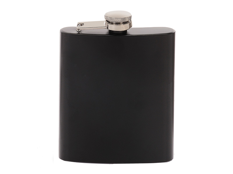 17766-0 Metall Flachmann 200ml schwarz