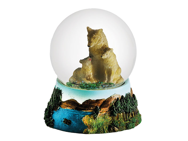 13254-0 Glitzerkugel Wolfsfamilie