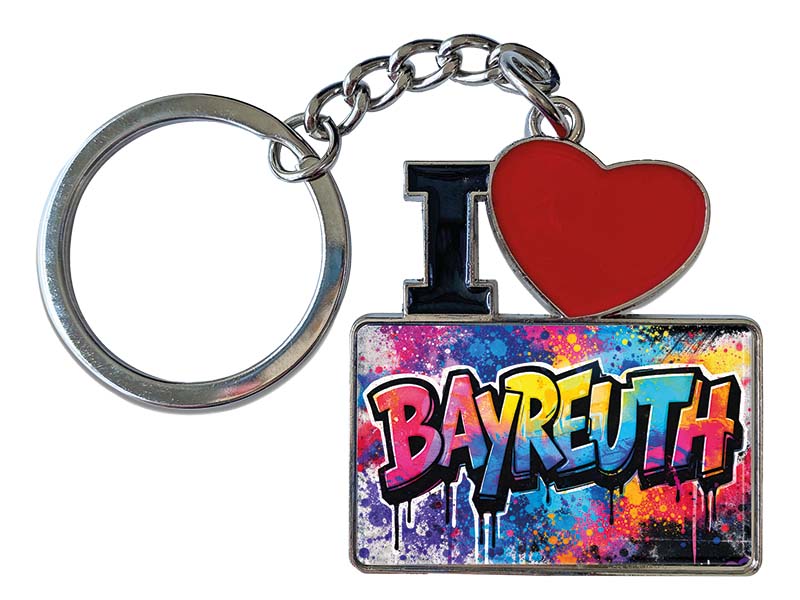 Souvenir Schlüsselanhänger Bayreuth aus Metall 11x4cm